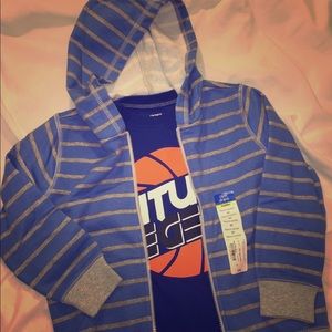 Okie Dokie Striped Fleece Hoodie